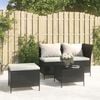 vidaXL Garden Lounge Set Black and Cream White