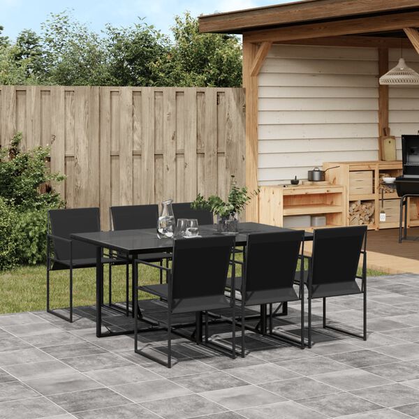 vidaXL Garden Dining Set Black