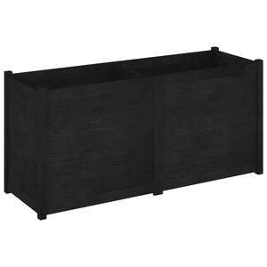 vidaXL Garden Planter Black Solid pinewood Large Durable