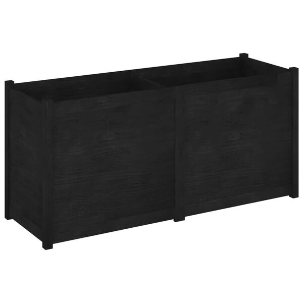 vidaXL Garden Planter Black Solid pinewood Large Durable