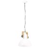 vidaXL Hanging Lamp White and brown Iron, solid mango wood Medium