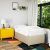 vidaXL Bed Frame Cream 100% Polyester, Plywood, Engineered Wood Twin