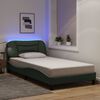 vidaXL Bed Frame with LED without Mattress "Hvar" Dark Gray 39.4"x74.8" Fabric