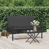 vidaXL Garden Bench Black PE rattan, powder-coated steel, foam Small
