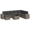 vidaXL Garden Sofa Set Grey PE rattan Large Adjustable Feet