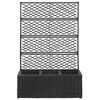 vidaXL Raised Bed Black Poly rattan, Plastic 32.7 x 11.8 x 51.2 in