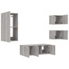 vidaXL TV Wall Unit Grey Sonoma Engineered Wood TV Wall Unit Rectangular