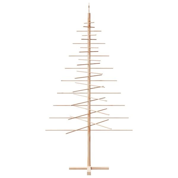 vidaXL Wooden Christmas Tree Natural Wood Solid pine wood, Bamboo