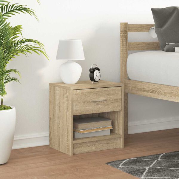 vidaXL Bedside Cabinet Sonoma oak Engineered wood Small Bedside Cabinet
