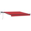 vidaXL Retractable Awning Manual Red 137.80" x 98.43" fabric