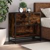 vidaXL Bedside Cabinet Smoked oak Engineered wood, Metal Medium