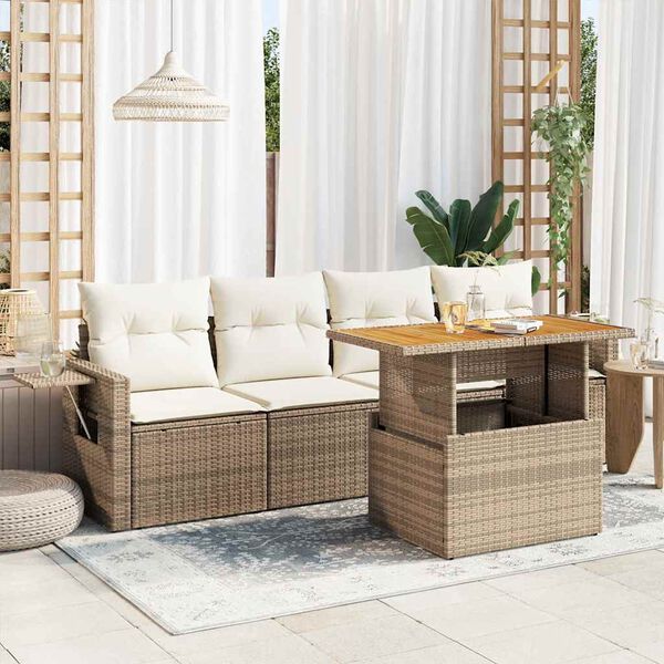 vidaXL Garden Sofa Set Beige