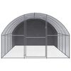 vidaXL Chicken Coop Silver and silver gray Galvanized steel, Polyethylene