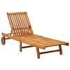 vidaXL Sunlounger Natural wood, Anthracite Solid Acacia Wood, 100% Polyester