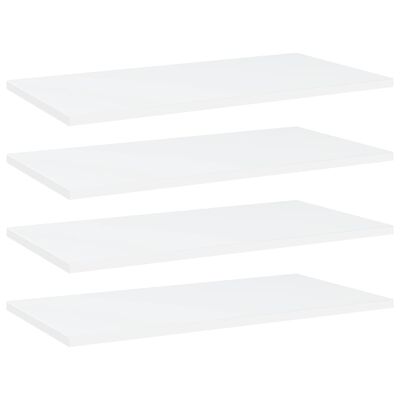 vidaXL Bookshelf Boards 4 pcs White 23.6"x11.8"x0.6" Chipboard