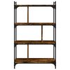 vidaXL Bookcase Smoked oak Engineered wood, metal 29.9 x 12.6 x 48.4 in