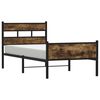 vidaXL Bed Frame Smoked Oak Steel, Engineered Wood Twin Bed Frame
