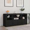 vidaXL Sideboard Black Engineered wood, glass Medium Sideboard