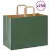 vidaXL Paper Bags 250 pcs with Handles Green 32x17x25 cm