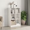 vidaXL Bookcase White Solid Pine Wood Medium Bookcase Rectangular