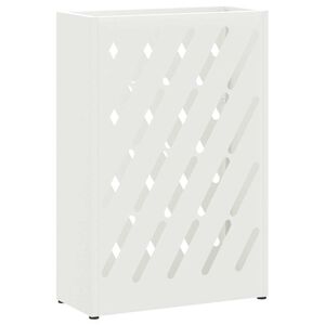 vidaXL Umbrella Stand with Storage White 11.02 x 4.72 x 16.14 in Steel