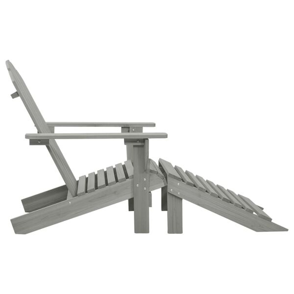 vidaXL Garden Chair Grey Hardwood Large Durable Garden Chair