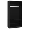 vidaXL Wardrobe Black Engineered wood Compact Wardrobe Rectangular