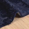 vidaXL Shaggy Rug Navy 100% Polyester 78.7 x 78.7 in Non-slip