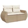 vidaXL Garden Sofa Set Beige PE Rattan Medium Removable Covers