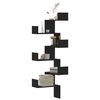 vidaXL Wall Corner Shelf Black Engineered Wood Medium Wall-mounted