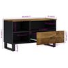 vidaXL TV Cabinet Honey brown, Black Solid mango wood, Engineered wood, Iron