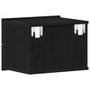 vidaXL Bedside Cabinet 2 pcs Black Oak 15.75 x 11.81 x 11.81 in