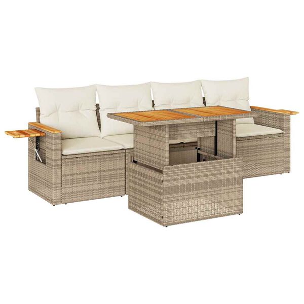 vidaXL Garden Sofa Set Beige