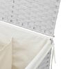 vidaXL Laundry Basket with 2 Sections White 20.9x13.8x22.4" Poly Rattan