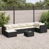 vidaXL Patio Lounge Set Black, Cream White