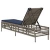 vidaXL Patio Sun Lounger Grey PE rattan Large Multi-Position Backrest