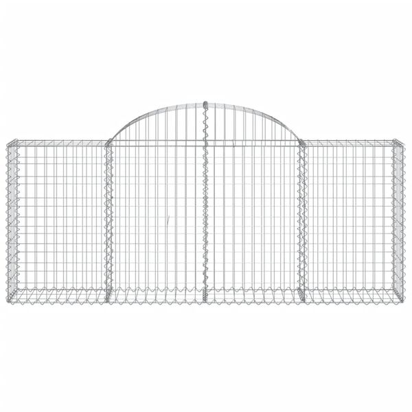 vidaXL Gabion Basket Set of 4 Silver Galvanized Iron Large
