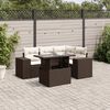 vidaXL Garden Sofa Set Brown, Cream White
