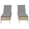 vidaXL Sun Lounger Beige PE rattan, powder-coated steel