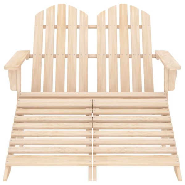 vidaXL Garden Chair Natural Wood Solid Fir Wood 2-Seater Detachable
