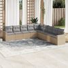 vidaXL Garden Sofa Set Beige PE rattan Large Modular Outdoor Sofa Set