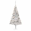 vidaXL Artificial Pre-lit Christmas Tree with Ball Set Silver 94.5" PET