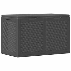vidaXL Storage Box Black Polypropylene with rattan look 47.6 gal