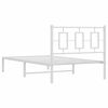vidaXL Bed Frame White Powder-coated steel Twin Bed Frame Rectangular