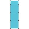 vidaXL Storage Cabinet Blue PP (Polypropylene), Steel Medium Stackable