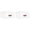 vidaXL Wall-mounted Bedside Cabinet Set of 2 High gloss white