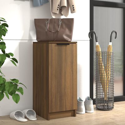 vidaXL Shoe Cabinet Brown Oak 11.8"x13.8"x27.6" Engineered Wood