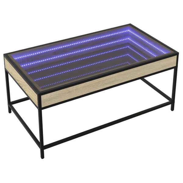 vidaXL Coffee Table Sonoma Oak Engineered wood, glass, metal Medium