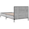 vidaXL Bed Frame Grey Sonoma Engineered Wood, Metal Small Single Durable