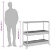 vidaXL Bar Cart 3-Tier Gray Poly Rattan and Solid Wood Acacia